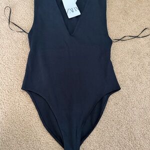 Zara women  black Bodysuit